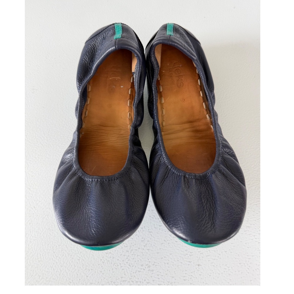 Tieks by Gavrieli Navy Blue Leather Ballet Flats Size 9 Foldable Women Shoes